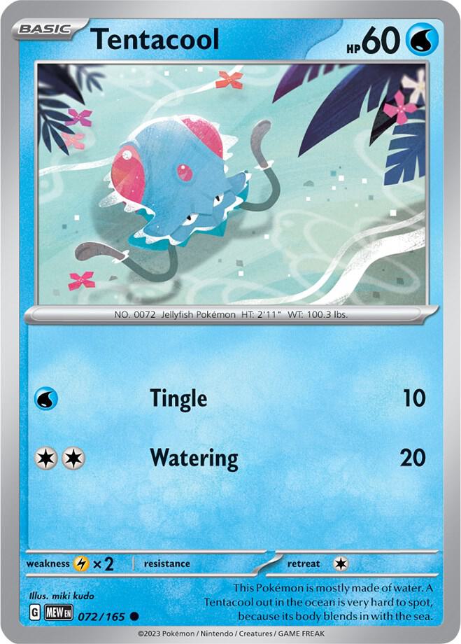 Tentacool 072/165 card from SV: Scarlet & Violet 151