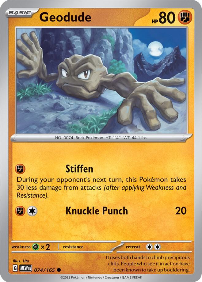 Geodude 074/165 card from SV: Scarlet & Violet 151