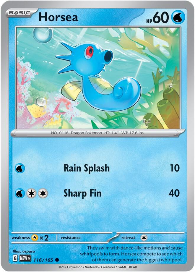 Horsea 116/165 card from SV: Scarlet & Violet 151