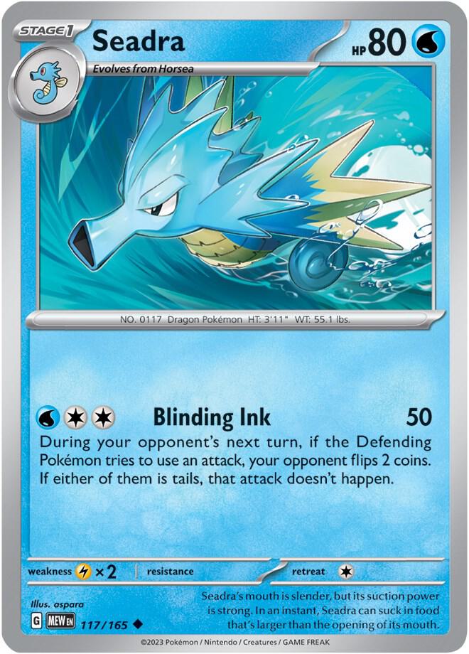 Seadra 117/165 card from SV: Scarlet & Violet 151
