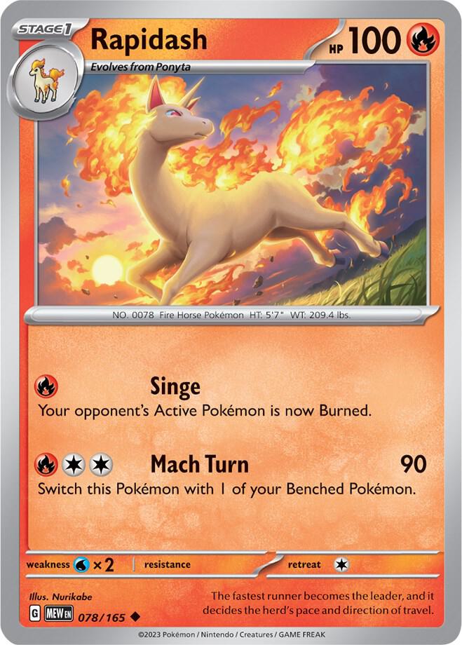 Rapidash 078/165 card from SV: Scarlet & Violet 151