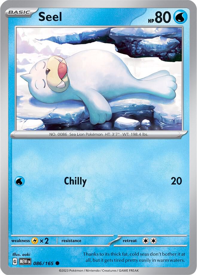 Seel 086/165 card from SV: Scarlet & Violet 151
