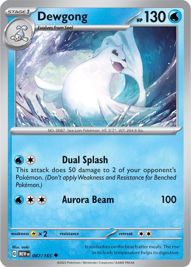 Dewgong 087/165 card from SV: Scarlet & Violet 151