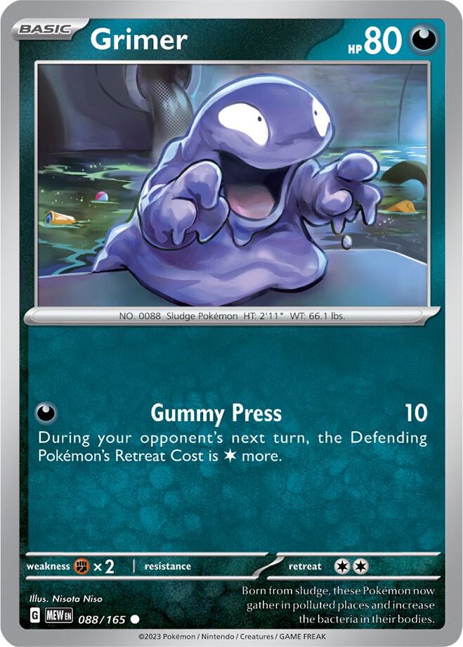 Grimer 088/165 card from SV: Scarlet & Violet 151