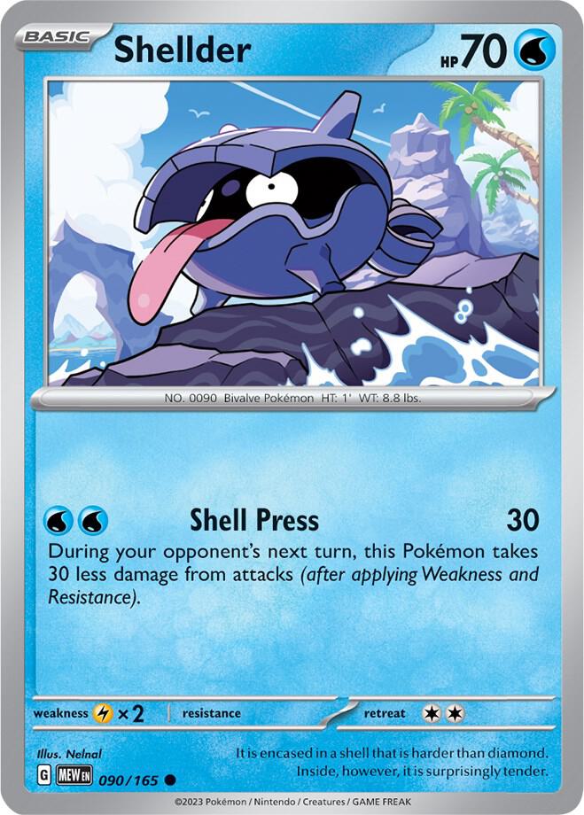 Shellder 090/165 card from SV: Scarlet & Violet 151