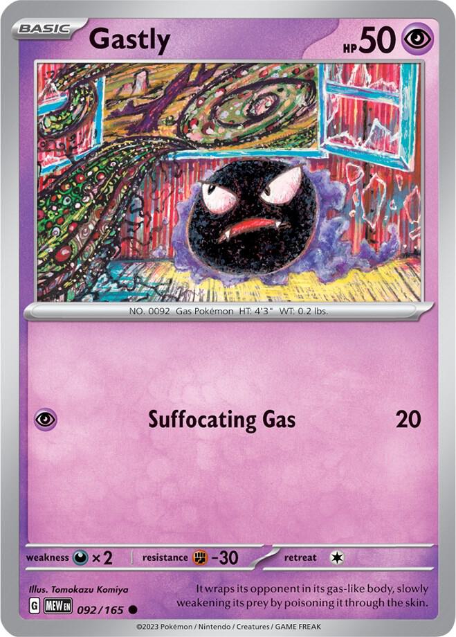 Gastly 092/165 card from SV: Scarlet & Violet 151