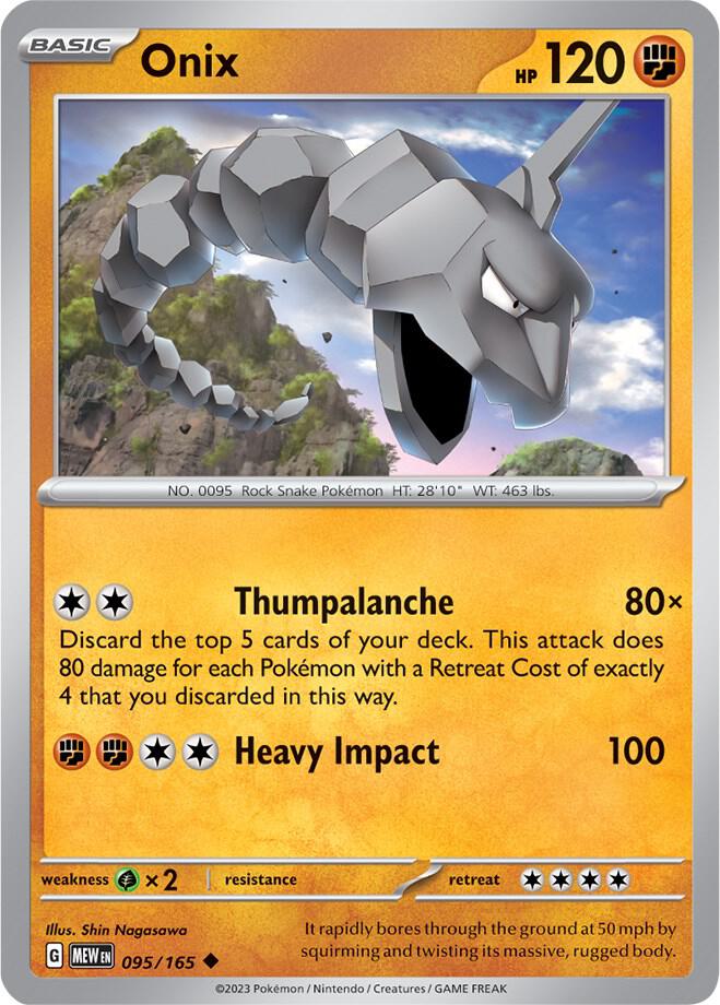 Onix 095/165 card from SV: Scarlet & Violet 151