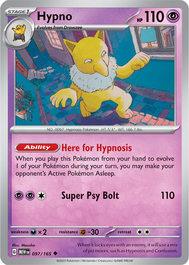 Hypno 097/165 card from SV: Scarlet & Violet 151