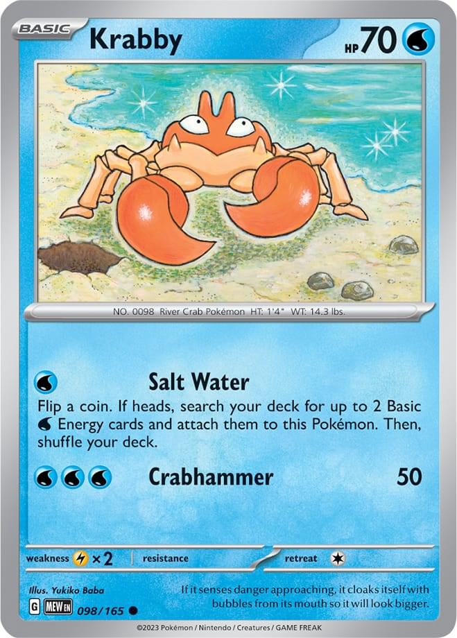 Krabby 098/165 card from SV: Scarlet & Violet 151