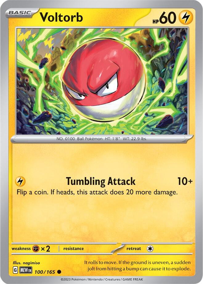 Voltorb 100/165 card from SV: Scarlet & Violet 151