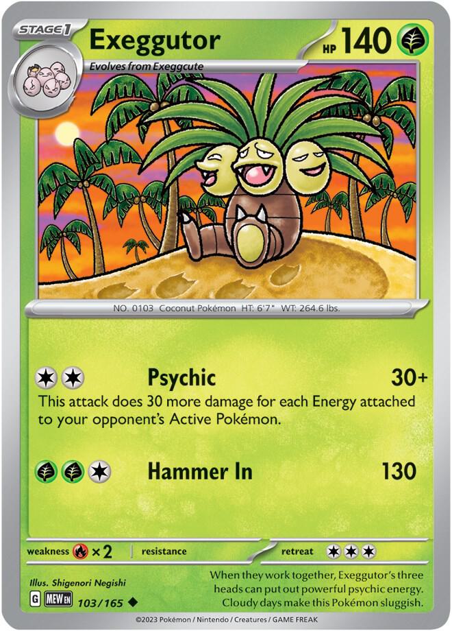 Exeggutor 103/165 card from SV: Scarlet & Violet 151