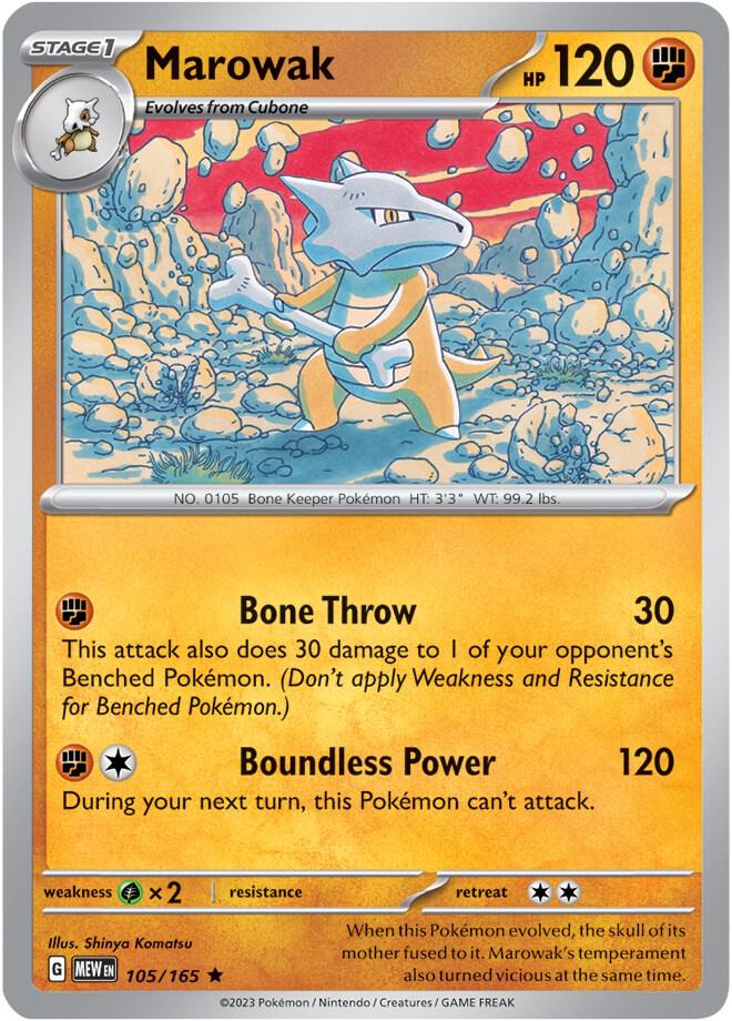 Marowak 105/165 card from SV: Scarlet & Violet 151