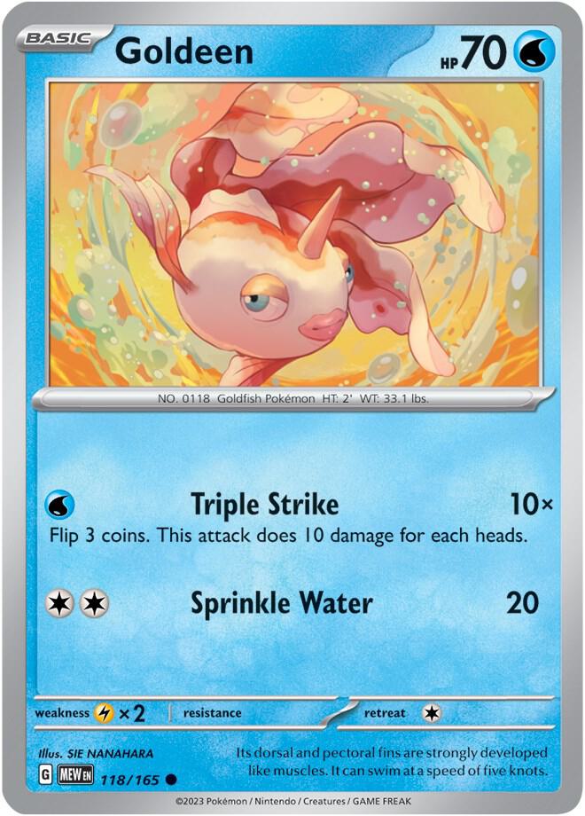 Goldeen 118/165 card from SV: Scarlet & Violet 151