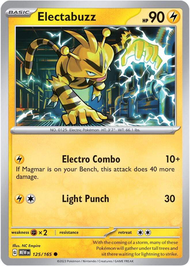 Electabuzz 125/165 card from SV: Scarlet & Violet 151