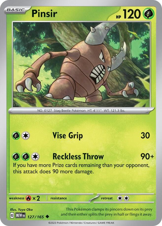 Pinsir 127/165 card from SV: Scarlet & Violet 151