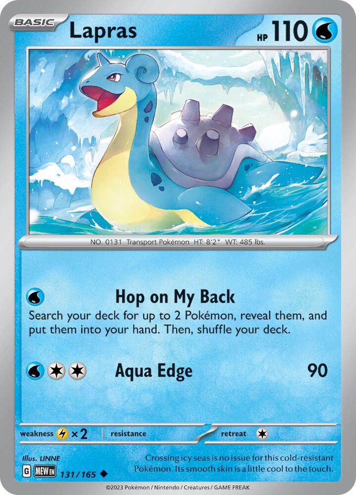 Lapras 131/165 card from SV: Scarlet & Violet 151