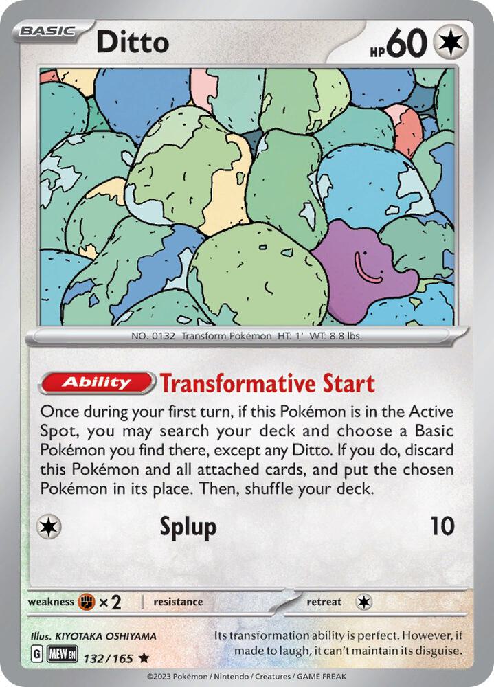 Ditto 132/165 card from SV: Scarlet & Violet 151