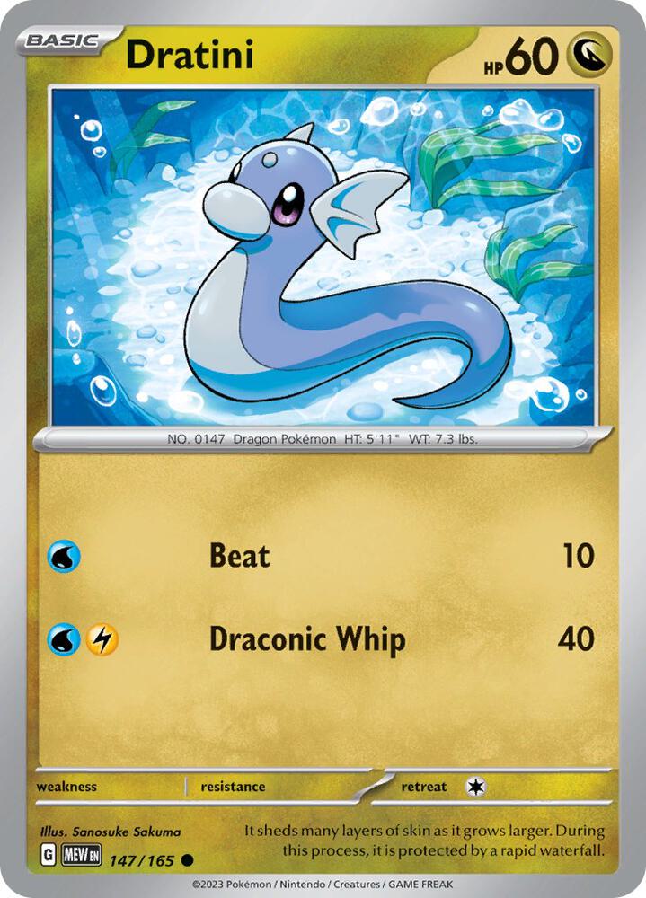 Dratini 147/165 card from SV: Scarlet & Violet 151