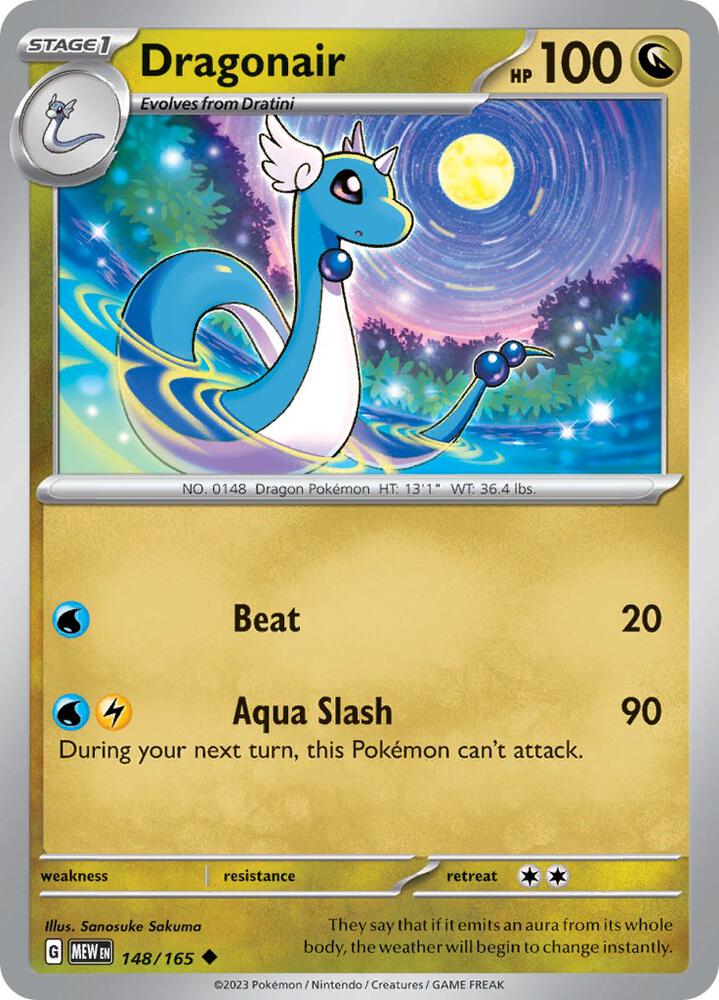 Dragonair 148/165 card from SV: Scarlet & Violet 151