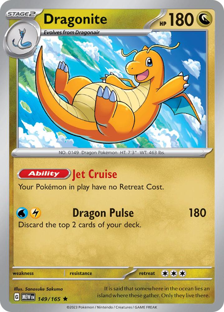 Dragonite 149/165 card from SV: Scarlet & Violet 151