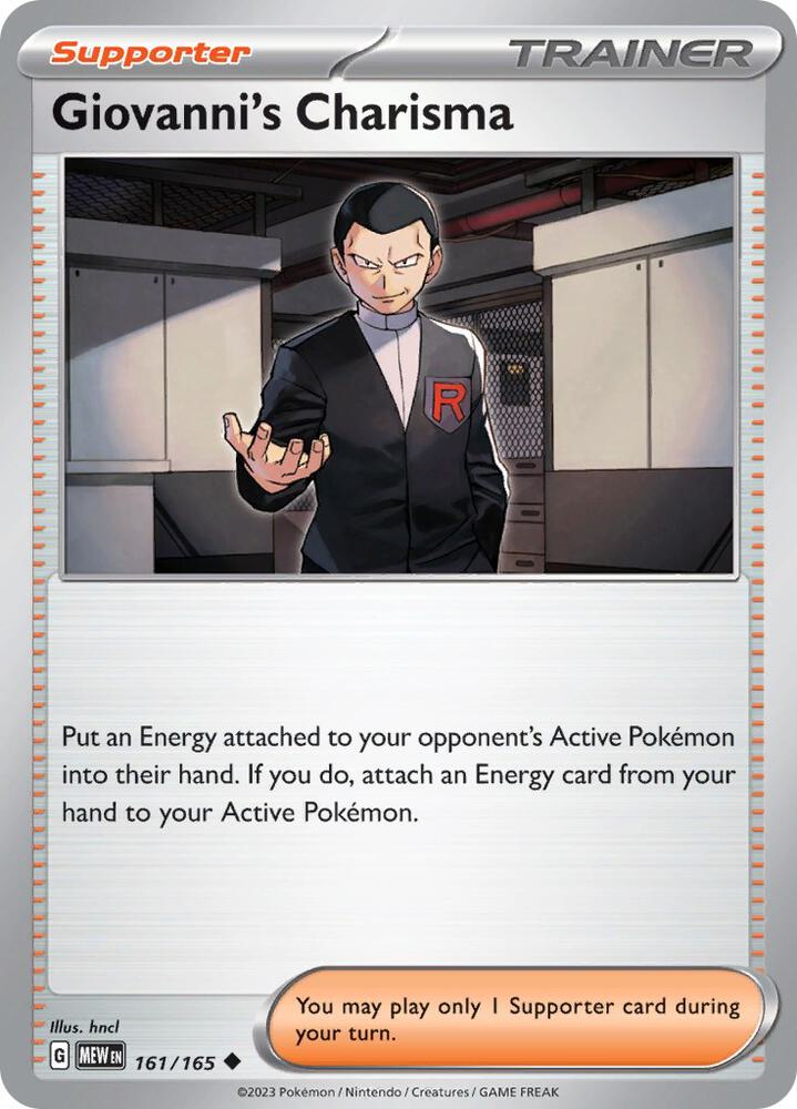 Giovanni's Charisma 161/165 card from SV: Scarlet & Violet 151