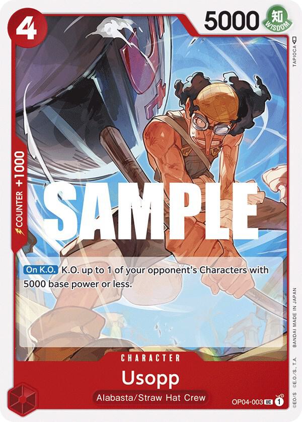 Usopp OP04-003 card from Kingdoms of Intrigue
