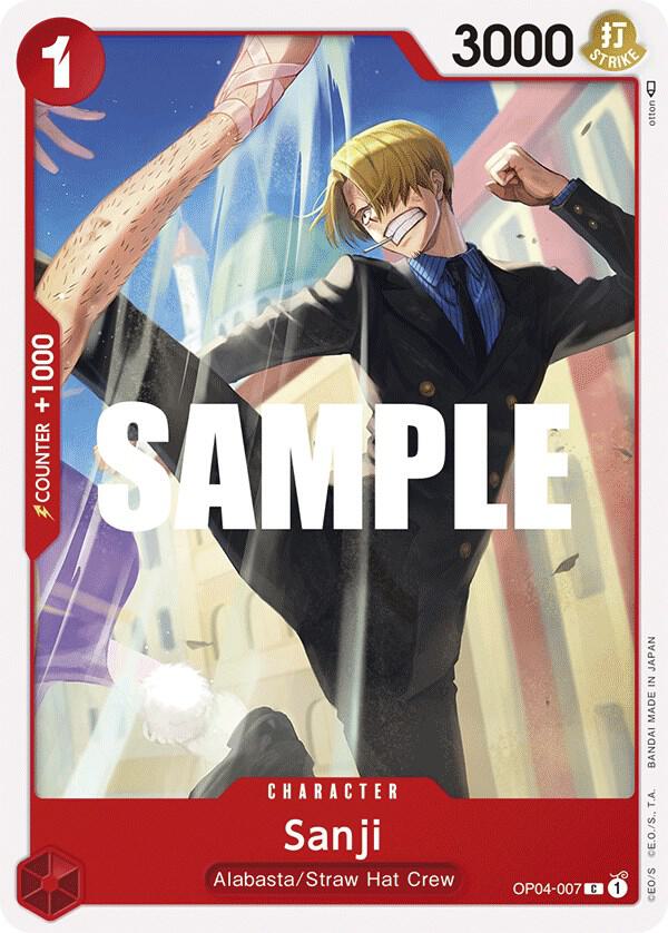 Sanji OP04-007 card from Kingdoms of Intrigue