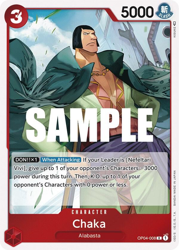 Chaka OP04-008 card from Kingdoms of Intrigue