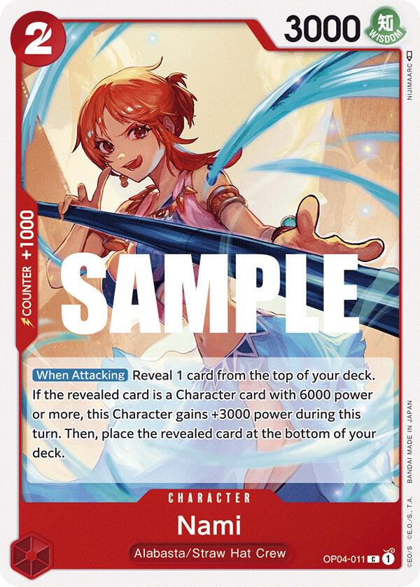 Nami OP04-011 card from Kingdoms of Intrigue