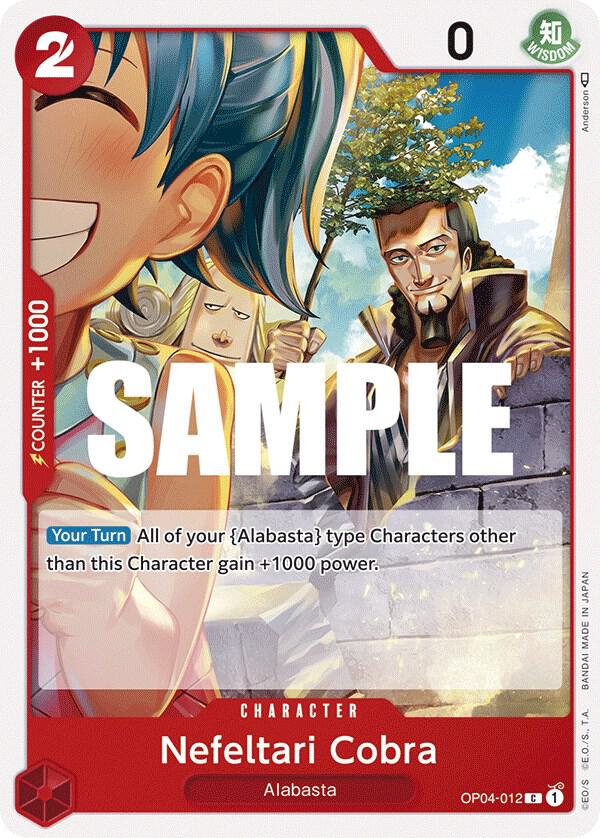 Nefeltari Cobra OP04-012 card from Kingdoms of Intrigue