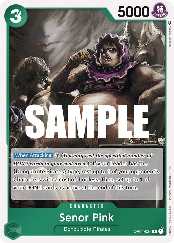 Senor Pink OP04-026 card from Kingdoms of Intrigue