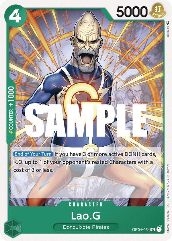 Lao.G OP04-034 card from Kingdoms of Intrigue