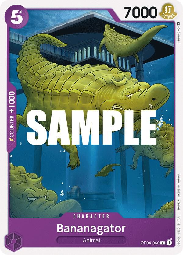 Bananagator OP04-062 card from Kingdoms of Intrigue