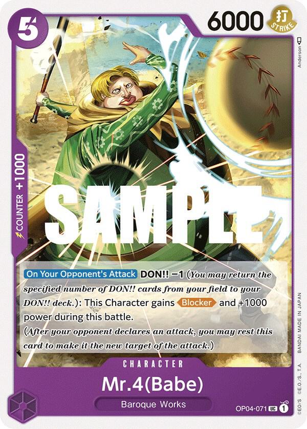 Mr.4 (Babe) OP04-071 card from Kingdoms of Intrigue