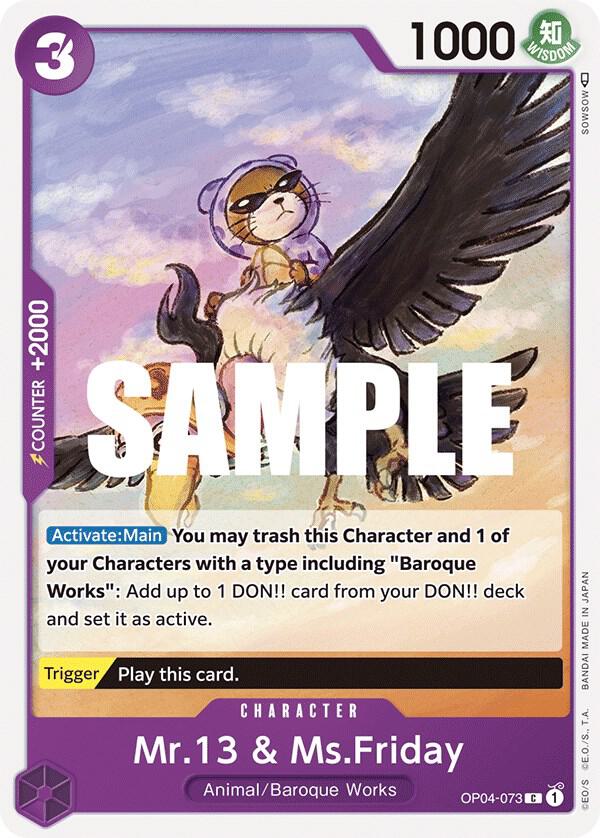 Mr.13 & Ms.Friday OP04-073 card from Kingdoms of Intrigue