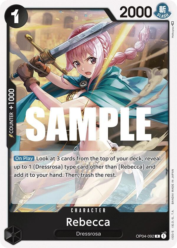 Rebecca OP04-092 card from Kingdoms of Intrigue