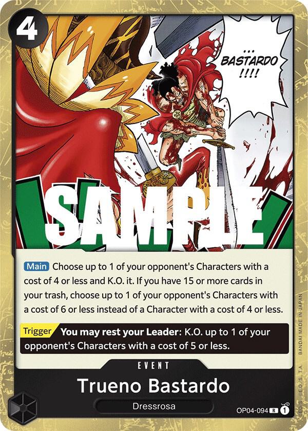 Trueno Bastardo OP04-094 card from Kingdoms of Intrigue