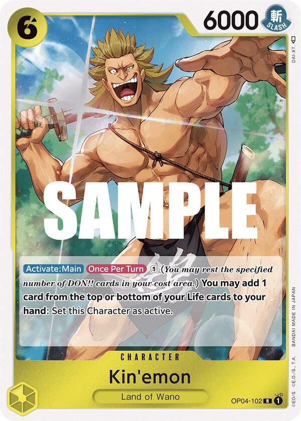 Kin'emon OP04-102 card from Kingdoms of Intrigue