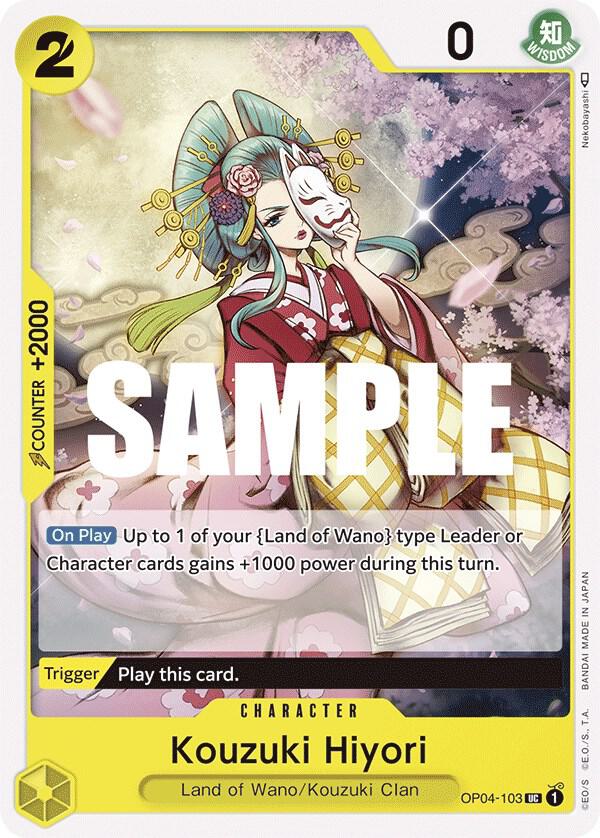 Kouzuki Hiyori OP04-103 card from Kingdoms of Intrigue