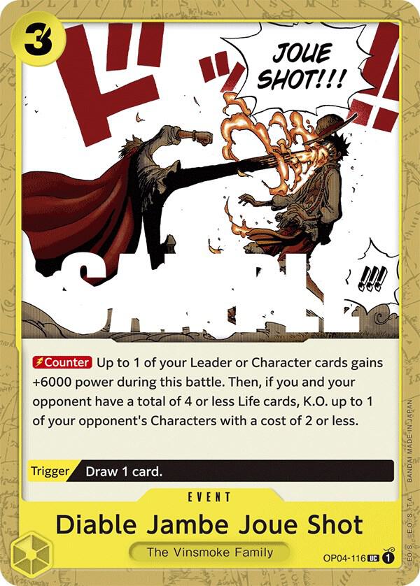 Diable Jambe Joue Shot OP04-116 card from Kingdoms of Intrigue