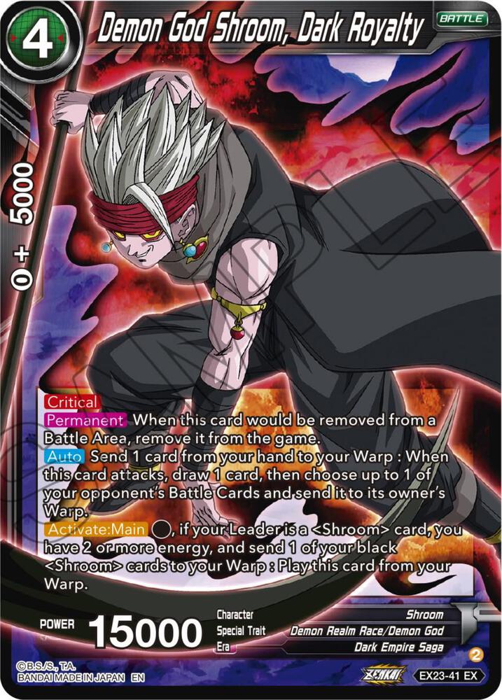 Demon God Shroom, Dark Royalty EX23-41 card from Expansion Deck Box Set 23: Premium Anniversary Box 2023