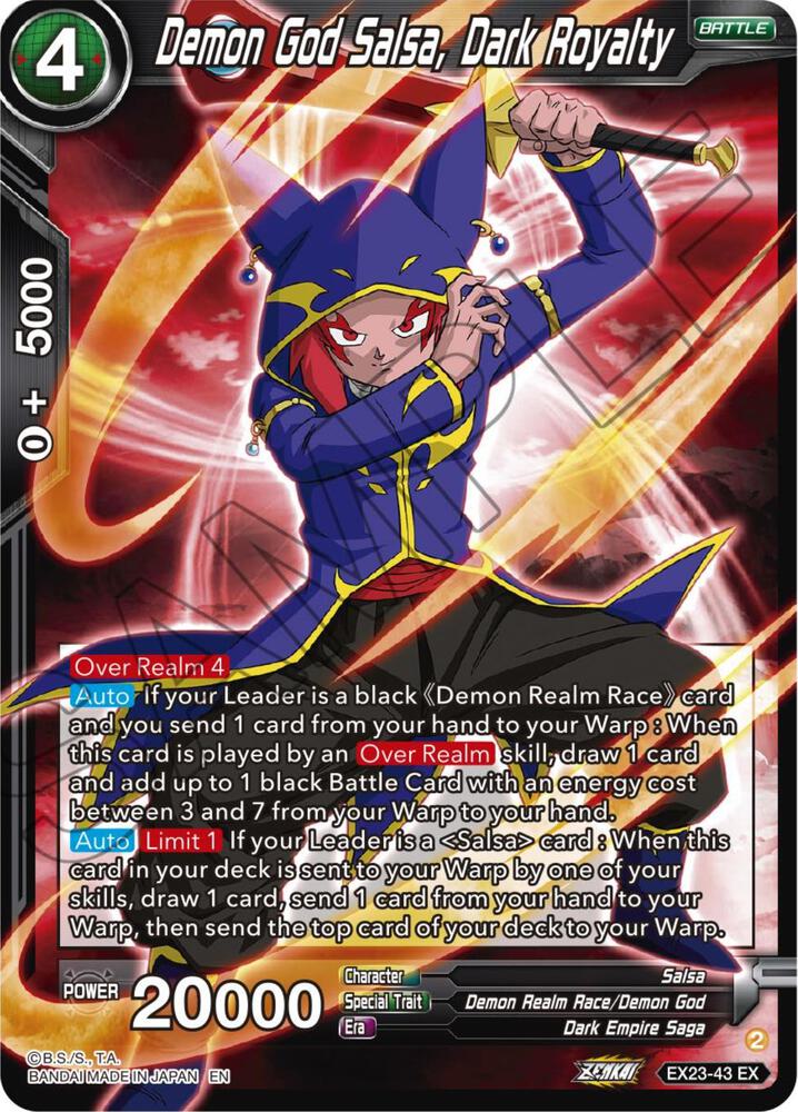Demon God Salsa, Dark Royalty EX23-43 card from Expansion Deck Box Set 23: Premium Anniversary Box 2023