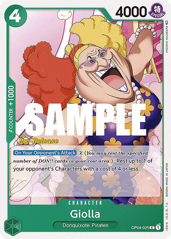 Giolla OP04-025 card from Kingdoms of Intrigue Pre-Release Cards
