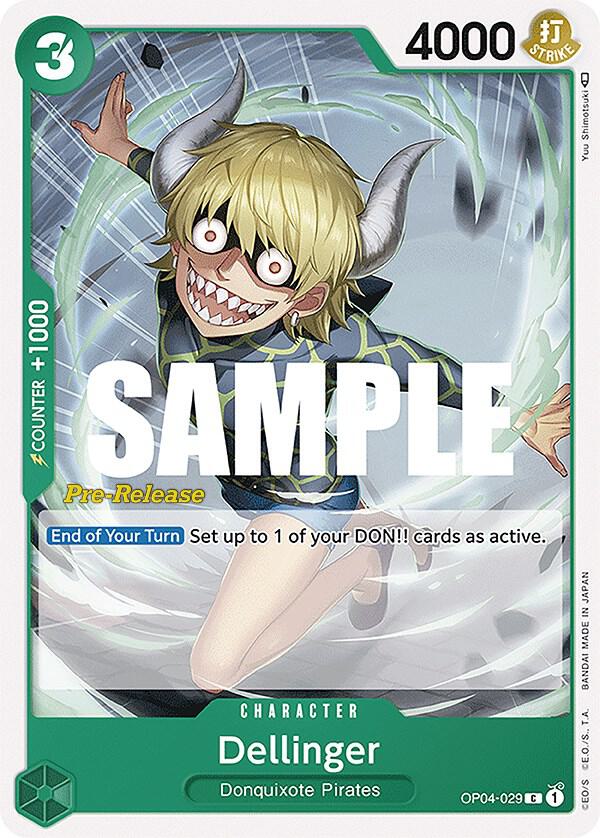 Dellinger OP04-029 card from Kingdoms of Intrigue Pre-Release Cards