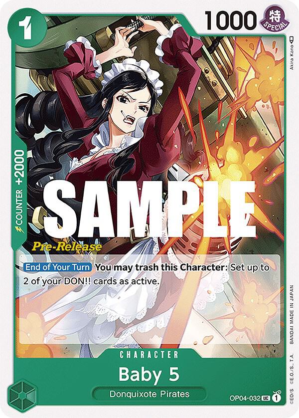 Baby 5 OP04-032 card from Kingdoms of Intrigue Pre-Release Cards