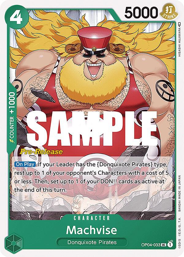 Machvise OP04-033 card from Kingdoms of Intrigue Pre-Release Cards