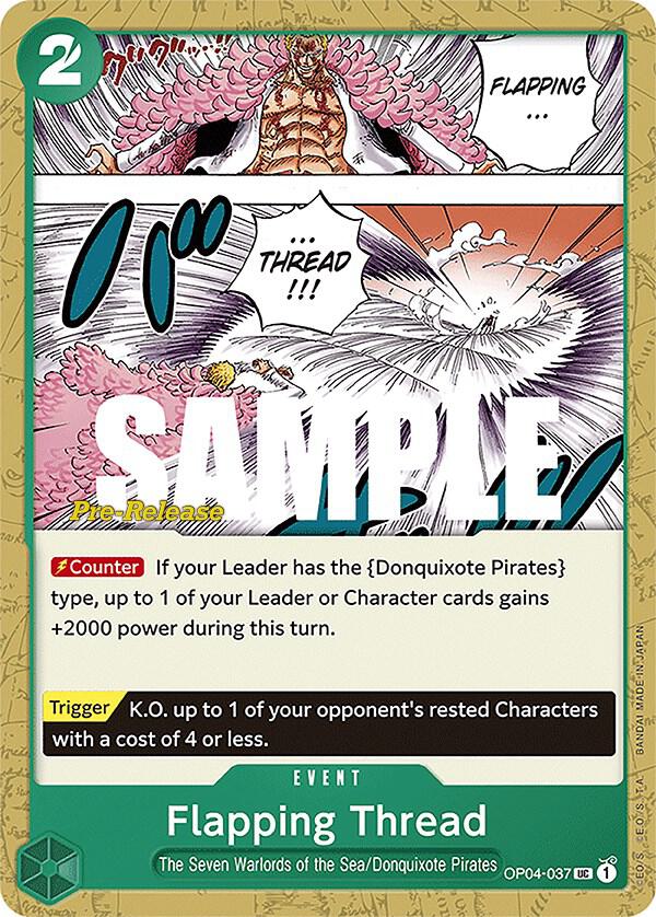 Flapping Thread OP04-037 card from Kingdoms of Intrigue Pre-Release Cards