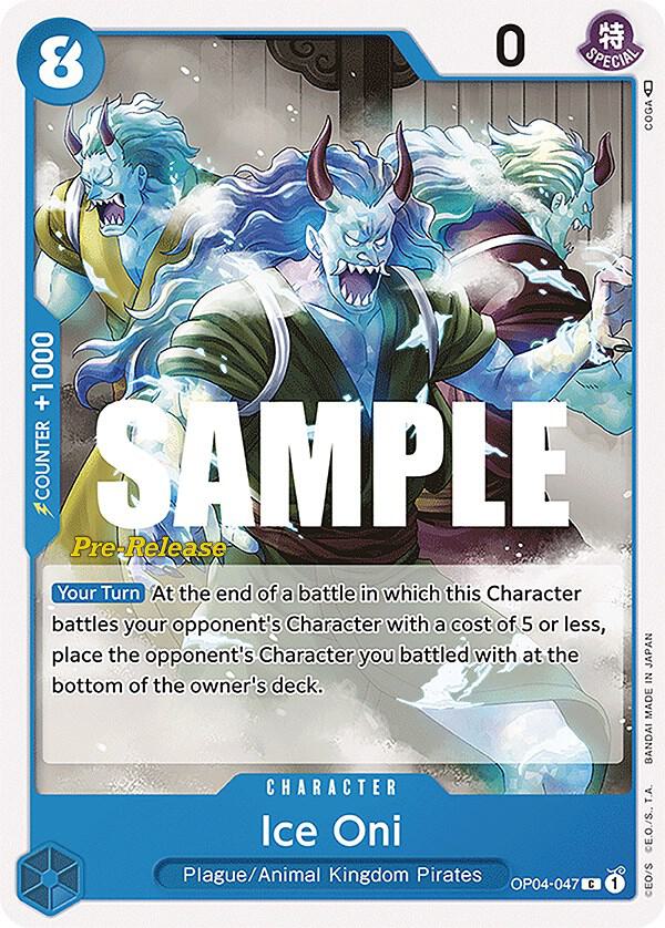 Ice Oni OP04-047 card from Kingdoms of Intrigue Pre-Release Cards