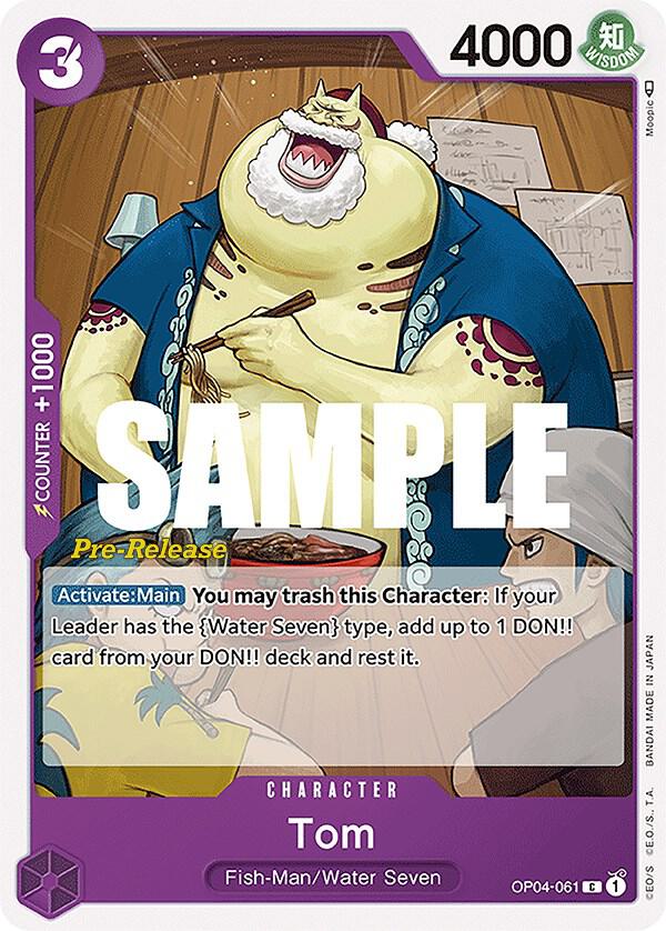 Tom OP04-061 card from Kingdoms of Intrigue Pre-Release Cards