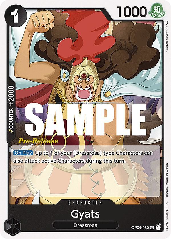 Gyats OP04-080 card from Kingdoms of Intrigue Pre-Release Cards